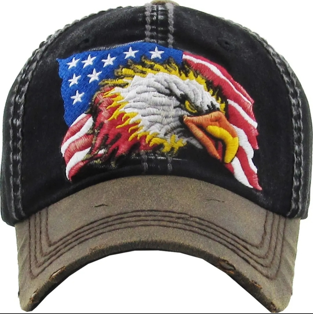 Patriotic Eagle Embroidered Cap
